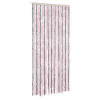 vidaXL Fliegenvorhang Silbergrau und Rosa 56x185 cm Chenille