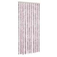 vidaXL Fliegenvorhang Silbergrau und Rosa 90x200 cm Chenille