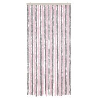 vidaXL Fliegenvorhang Silbergrau und Rosa 90x200 cm Chenille