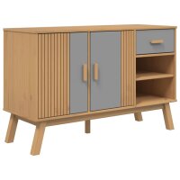 vidaXL Sideboard OLDEN Grau und Braun 114x43x73,5 cm Massivholz Kiefer