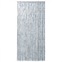 vidaXL Fliegenvorhang Wei&szlig; und Grau 100x230 cm Chenille