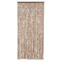 vidaXL Fliegenvorhang Beige und Dunkelbraun 90x200 cm Chenille