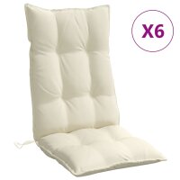 vidaXL Hochlehner-Auflagen 6 Stk. Creme Oxford-Gewebe