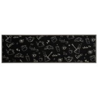 vidaXL K&uuml;chenteppich Waschbar Morning Schwarz 45x150 cm Samt