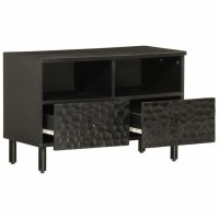 vidaXL TV-Schrank Schwarz 70x33x46 cm Massivholz Mango