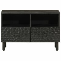 vidaXL TV-Schrank Schwarz 70x33x46 cm Massivholz Mango