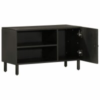 vidaXL TV-Schrank Schwarz 80x31x46 cm Massivholz Mango