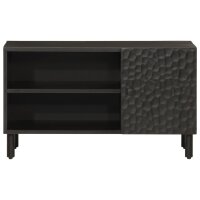 vidaXL TV-Schrank Schwarz 80x31x46 cm Massivholz Mango