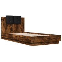 vidaXL Bettgestell mit Kopfteil R&auml;uchereiche 100x200 cm Holzwerkstoff