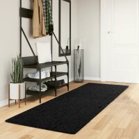 vidaXL Teppich OVIEDO Kurzflor Schwarz 80x250 cm