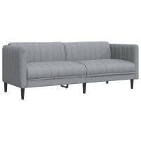 vidaXL Sofa 3-Sitzer Hellgrau Stoff