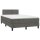 vidaXL Boxspringbett mit Matratze &amp; LED Dunkelgrau 120x190 cm Samt