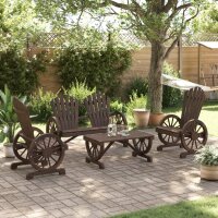 vidaXL 4-tlg. Garten-Lounge-Set Massivholz Tanne