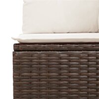 vidaXL 5-tlg. Garten-Sofagarnitur mit Kissen Braun Poly Rattan