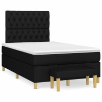 vidaXL Boxspringbett mit Matratze Schwarz 120x190 cm Stoff