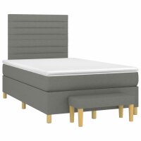 vidaXL Boxspringbett mit Matratze Dunkelgrau 120x190 cm Stoff