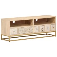 vidaXL TV-Schrank 110x30x40 cm Massivholz Mango und Eisen