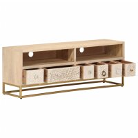 vidaXL TV-Schrank 110x30x40 cm Massivholz Mango und Eisen