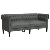 vidaXL Chesterfield-Sofa 2-Sitzer Dunkelgrau Stoff