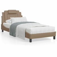 vidaXL Bett mit Matratze Cappuccino-Braun 80x200 cm Kunstleder