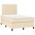 vidaXL Boxspringbett mit Matratze &amp; LED Creme 120x190 cm Stoff