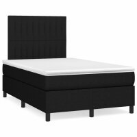 vidaXL Boxspringbett mit Matratze &amp; LED Schwarz 120x190 cm Stoff