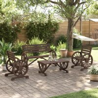 vidaXL 4-tlg. Garten-Lounge-Set Massivholz Tanne