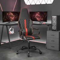 vidaXL Gaming-Stuhl Schwarz und Rot Kunstleder