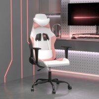 vidaXL Gaming-Stuhl Wei&szlig; und Rosa Kunstleder