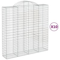 vidaXL Gabionen mit Hochbogen 10Stk. 200x50x200/220cm Verzinktes Eisen