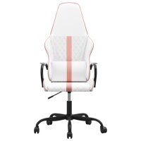 vidaXL Gaming-Stuhl mit Massagefunktion Rosa und Wei&szlig; Kunstleder