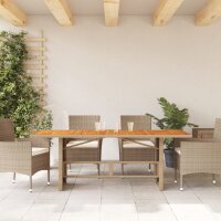 vidaXL Gartentisch mit Akazienholz-Platte 190x80x74 cm Poly Rattan