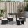 vidaXL Gartenhocker mit Kissen 4 Stk. Schwarz 41x41x36 cm Poly Rattan