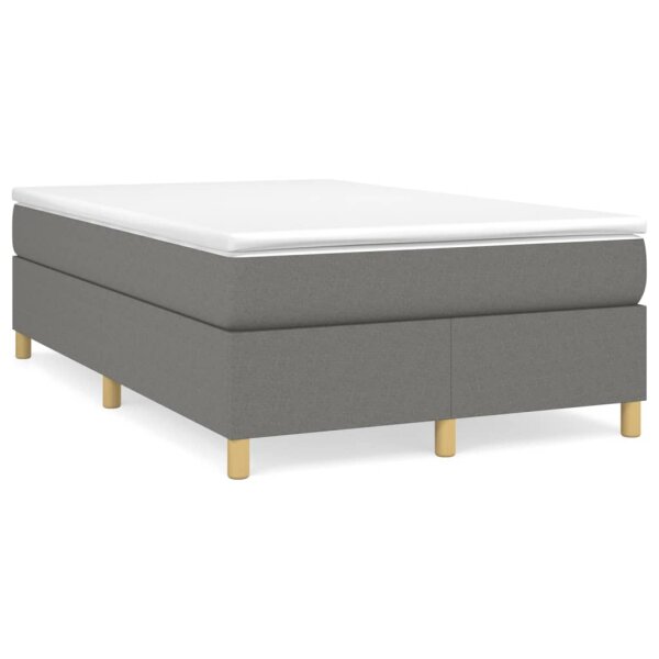 vidaXL Boxspringbett mit Matratze Dunkelgrau 120x190 cm Stoff