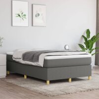 vidaXL Boxspringbett mit Matratze Dunkelgrau 120x190 cm Stoff