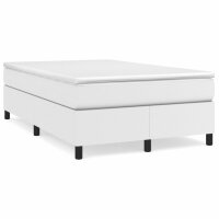 vidaXL Boxspringbett mit Matratze Wei&szlig; 120x190 cm Kunstleder