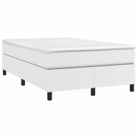 vidaXL Boxspringbett mit Matratze Wei&szlig; 120x190 cm Kunstleder