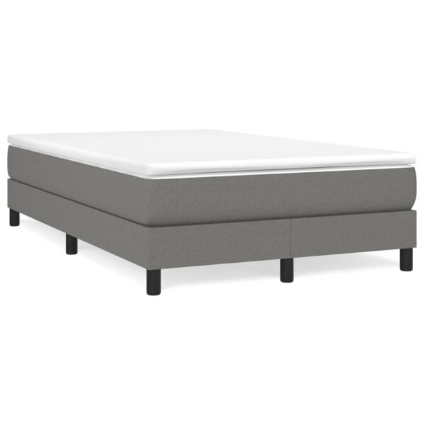 vidaXL Boxspringbett mit Matratze Dunkelgrau 120x190 cm Stoff