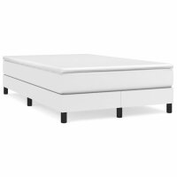 vidaXL Boxspringbett mit Matratze Wei&szlig; 120x190 cm Kunstleder