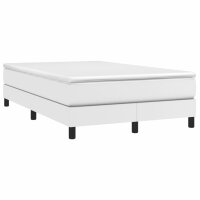 vidaXL Boxspringbett mit Matratze Wei&szlig; 120x190 cm Kunstleder