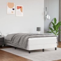 vidaXL Boxspringbett mit Matratze Wei&szlig; 120x190 cm Kunstleder