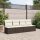 vidaXL Gartensofa mit Kissen 4-Sitzer Braun Poly Rattan