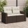 vidaXL Gartensofa mit Kissen 2-Sitzer Braun Poly Rattan