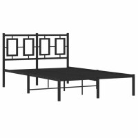 vidaXL Bettgestell mit Kopfteil Metall Schwarz 120x190 cm