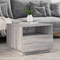 vidaXL Couchtisch mit LED-Leuchten Grau Sonoma 50x49x40 cm