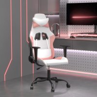 vidaXL Gaming-Stuhl mit Massagefunktion Weiß und...