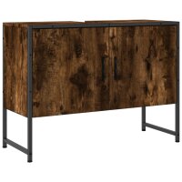 vidaXL Waschbeckenunterschrank R&auml;uchereiche 80x33x60 cm Holzwerkstoff