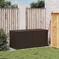 vidaXL Gartentruhe Braun 283L Poly Rattan