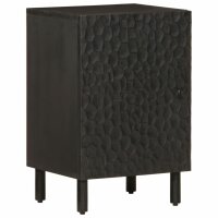 vidaXL Badschrank Schwarz 38x33x58 cm Massivholz Mango