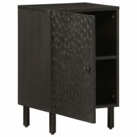 vidaXL Badschrank Schwarz 38x33x58 cm Massivholz Mango